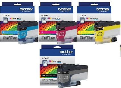Brother INKvestment LC406 Standard Yield BK/C/Y/M Ink Cartridges set – 4 Pack – LC406CS- LC406YS – LC406MS – LC406BKS