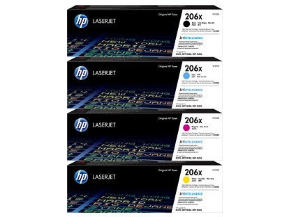 HP 206X (W2110X, W2111X, W2112X, W2113X) High Yield Black Cyan Yellow Magenta Toner Cartridges,4PK