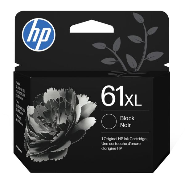 HP 61XL Black High-Yield Ink Cartridge, CH563WN