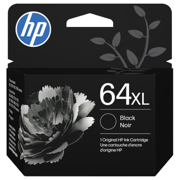 HP 64XL Black High-Yield Ink Cartridge, N9J92AN