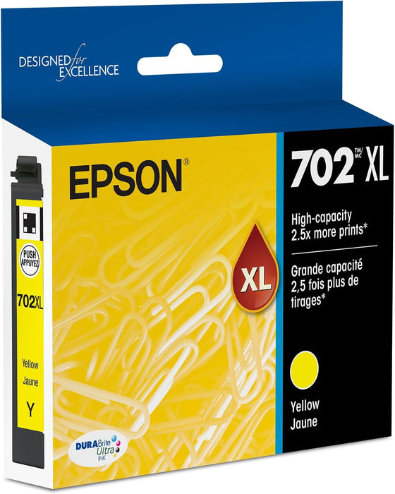 EPSON 702 DURABrite Ultra Ink High Capacity Yellow Cartridge (T702XL420)
