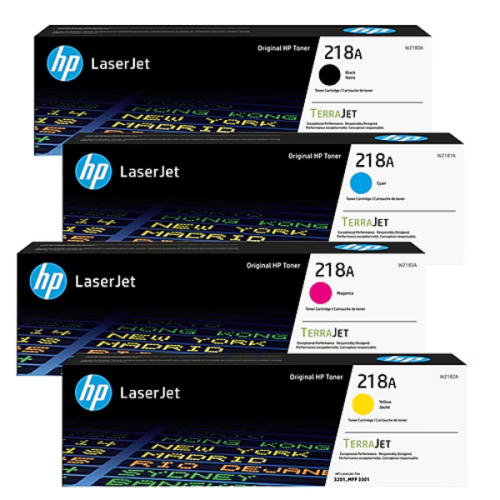 HP 218A Black/Cyan/Magenta/Yellow Standard Yield Toner Cartridge, 4/Pack