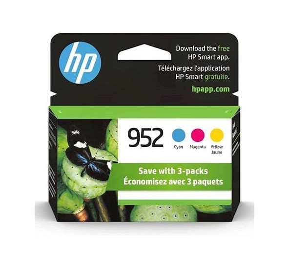 HP 952 C-M-Y Color Ink Cartridges (N9K27AN), Combo 3-Pack