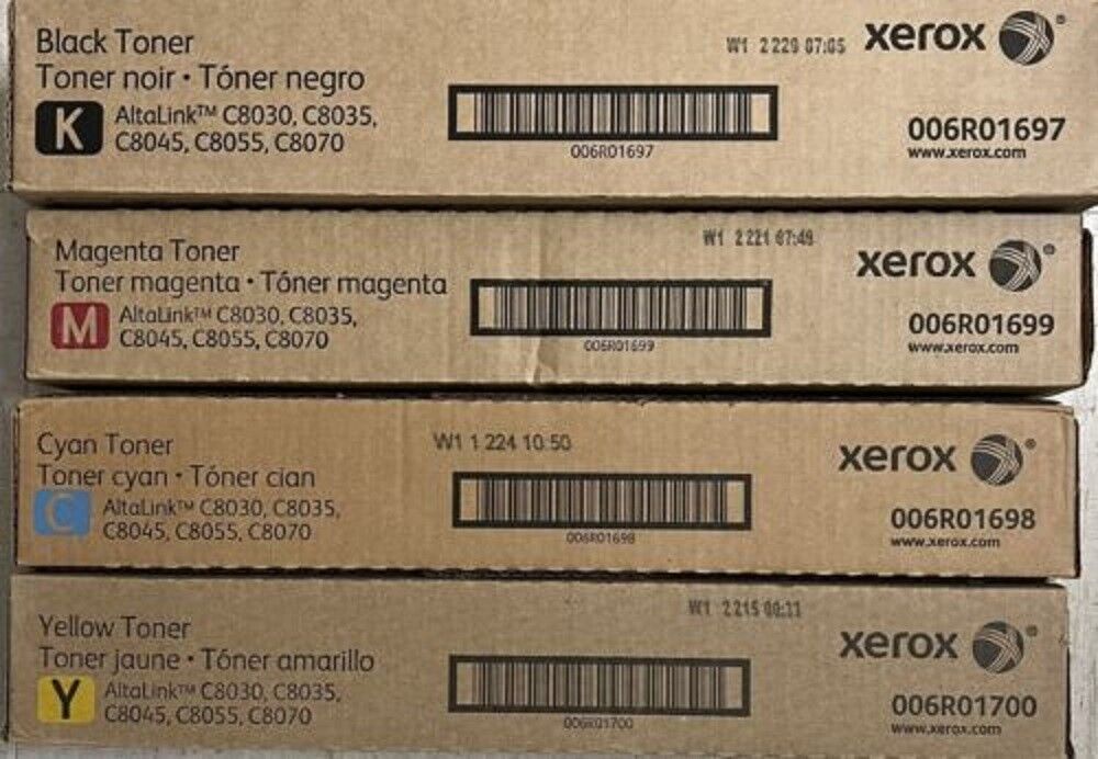 Xerox AltaLink C8030 High Yield KCMY 006R01697-006R01698-006R01699, 006r01700 Toner Set