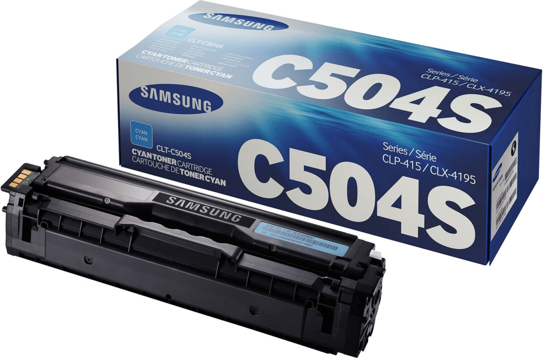 Samsung OEM CLT-C504S Cyan Laser Toner Cartridge (1,800 Page Yield)