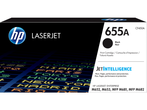 HP 655A Black Original LaserJet Toner Cartridge CF450A
