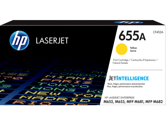 HP 655A Yellow Original LaserJet Toner Cartridge CF452A