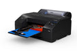 Epson SureColor P5370 printer angled view with print output