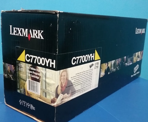 Genuine Lexmark C7700YH Yellow Toner Cartridge, High Yield