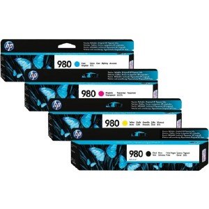 HP 980 INKJET CARTRIDGES - BLACK, CYAN, MAGENTA, & YELLOW (D8J10A,D8J07A,D8J08A,D8J09A)
