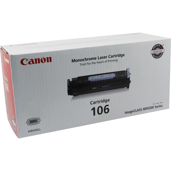 Canon 106 Black Toner Cartridge, 0264B001AA