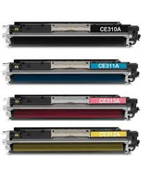 Remanufactured Replacement Laser Toner Cartridge Set of 4 for HP 126A: Black, Cyan, Magenta, Yellow