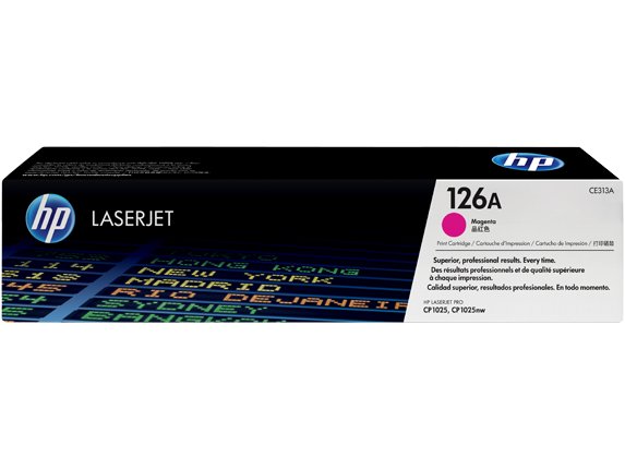 HP 126A Magenta Original Toner Cartridge in Retail Packaging, CE313A (1,000 Pages)