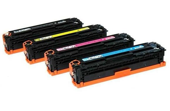 Remanufactured Replacement Laser Toner Cartridge Set of 4 for HP 128A: Black, Cyan, Magenta, Yellow