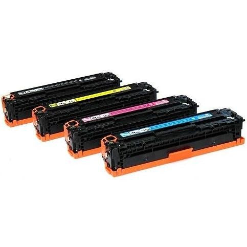 Remanufactured Replacement Bulk Set of 4 Toner Cartridges for HP 131A: Black, Cyan, Magenta and Yellow