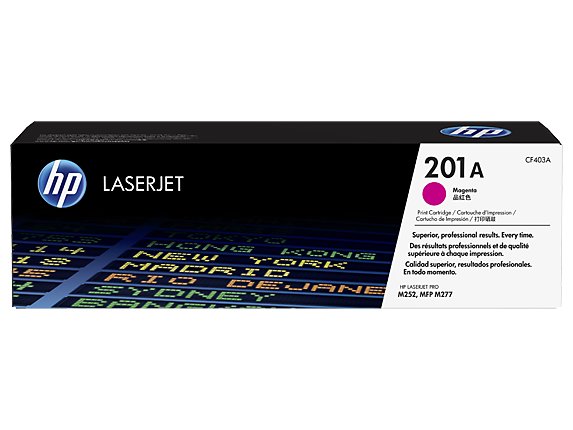 HP 201A Magenta Original Toner Cartridge in Retail Packaging, CF403A (1,400 Pages)