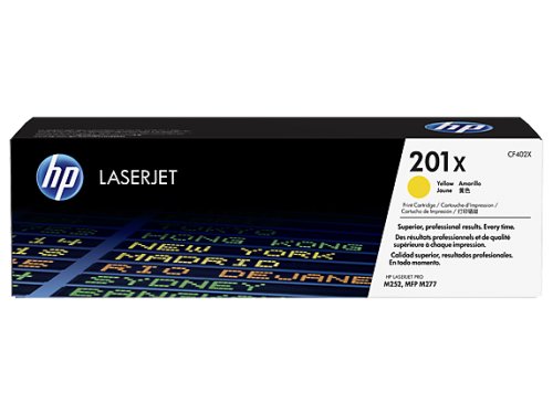 HP 201X High Yield Yellow Original Toner Cartridge in Retail Packaging, CF402X (2,800 Pages)