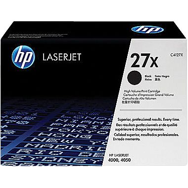 HP 27X High Yield Black Original Toner Cartridge in Retail Packaging, C4127X (10,000 Pages)
