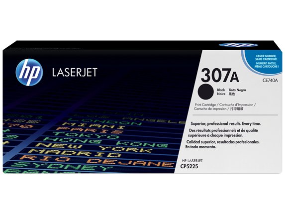 HP 307A Black Original Toner Cartridge in Retail Packaging, CE740A (7,000 Pages)