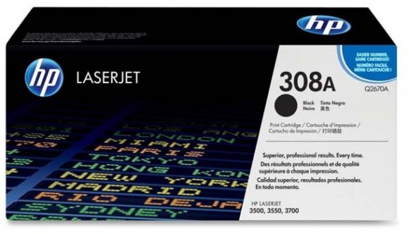 HP 308A Black Original Toner Cartridge in Retail Packaging, Q2670A (6,000 Pages)