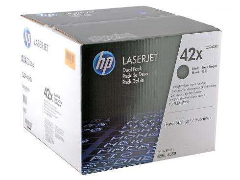 HP 42X High Yield Black Original Toner Cartridge Dual Pack in Retail Packaging, Q5942XD (40,000 Pages)