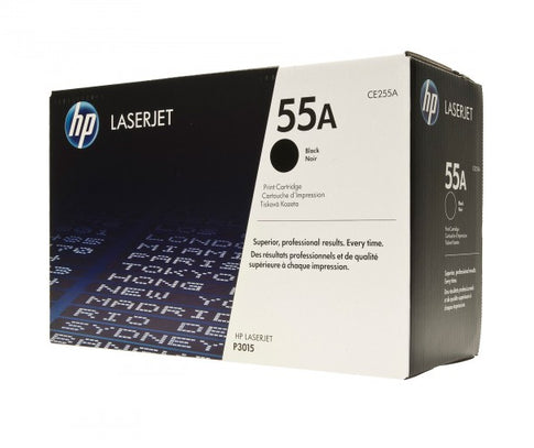 HP 55A Black Original Toner Cartridge in Retail Packaging, CE255A (6,000 Pages)