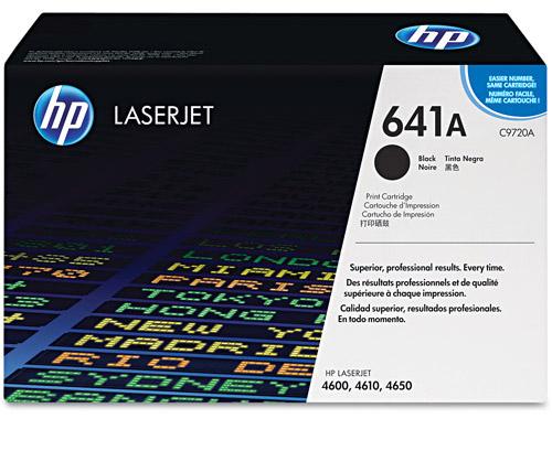 HP 641A Black Original Toner Cartridge in Retail Packaging, C9720A (9,000 Pages)
