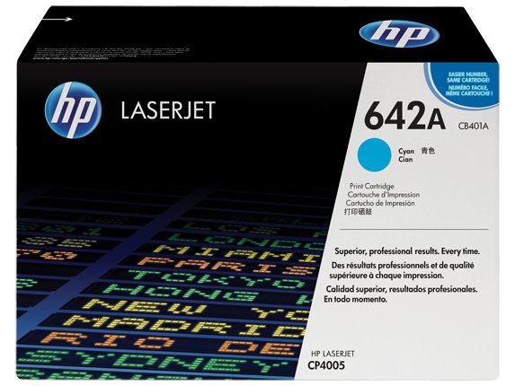 HP 642A Cyan Original Toner Cartridge in Retail Packaging, CB401A (7,500 Pages)