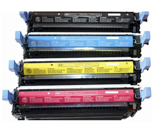 Remanufactured Replacement Laser Toner Cartridge Set of 4 for HP 644A: Black, Cyan, Magenta, Yellow