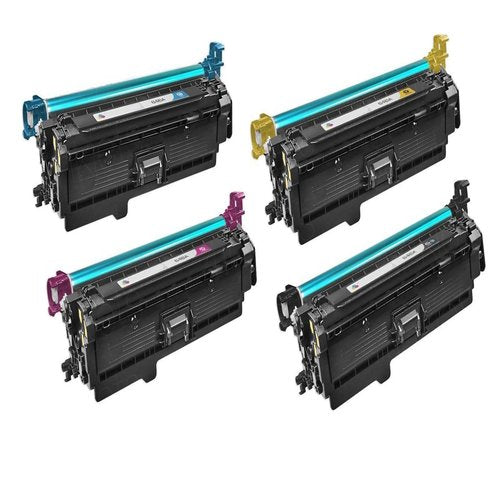 Remanufactured Replacement Laser Toner Cartridge Set of 4 for HP 646X: Black, Cyan, Magenta, Yellow