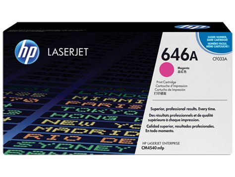 HP 646A Magenta Original Toner Cartridge in Retail Packaging, CF033A (12,500 Pages)