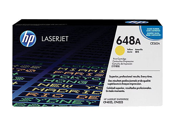HP 648A Yellow Original Toner Cartridge in Retail Packaging, CE262A (11,000 Pages)
