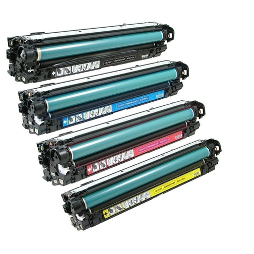 Remanufactured Replacement Toner Cartridge Set of 4 for HP 651A: Black, Cyan, Magenta, Yellow