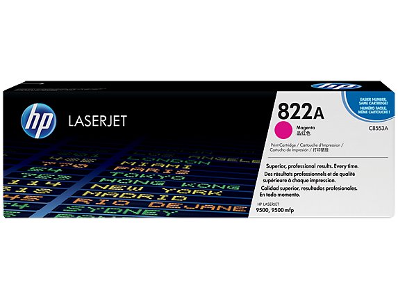 HP 822A Magenta Original Toner Cartridge in Retail Packaging, C8553A (25,000 Pages)