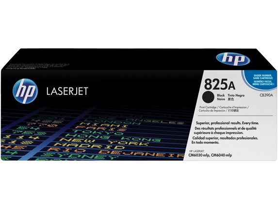 HP 825A Black Original Toner Cartridge in Retail Packaging, CB390A (19,500 Pages)