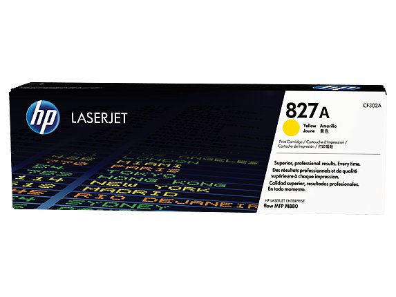 HP 827A Yellow Original Toner Cartridge in Retail Packaging, CF302A (32,000 Pages)