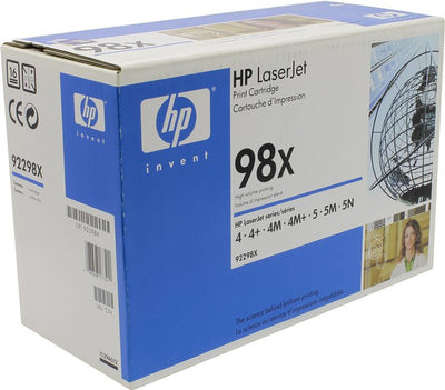 HP 98X High Yield Black Original Toner Cartridge in Retail Packaging, 92298X (2,800 Pages)