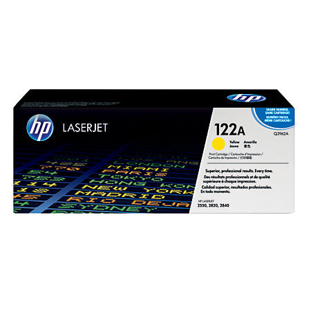 HP 122A Yellow Original Toner Cartridge in Retail Packaging, Q3962A (4,000 Pages)