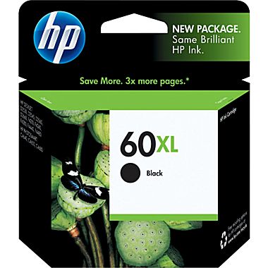 HP 60XL Black Ink Cartridge (CC641WN), High Yield