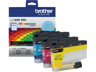 Brother LC406 Value Pack - 3-pack - yellow, cyan, magenta - original - ink cartridge