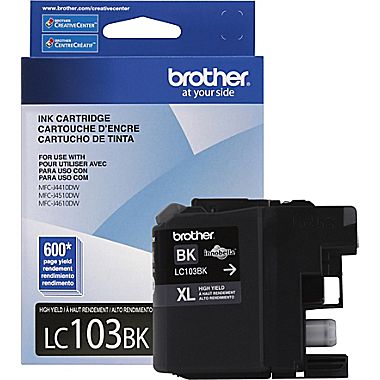 Brother LC103 Black Ink Cartridge (LC103BK), High Yield